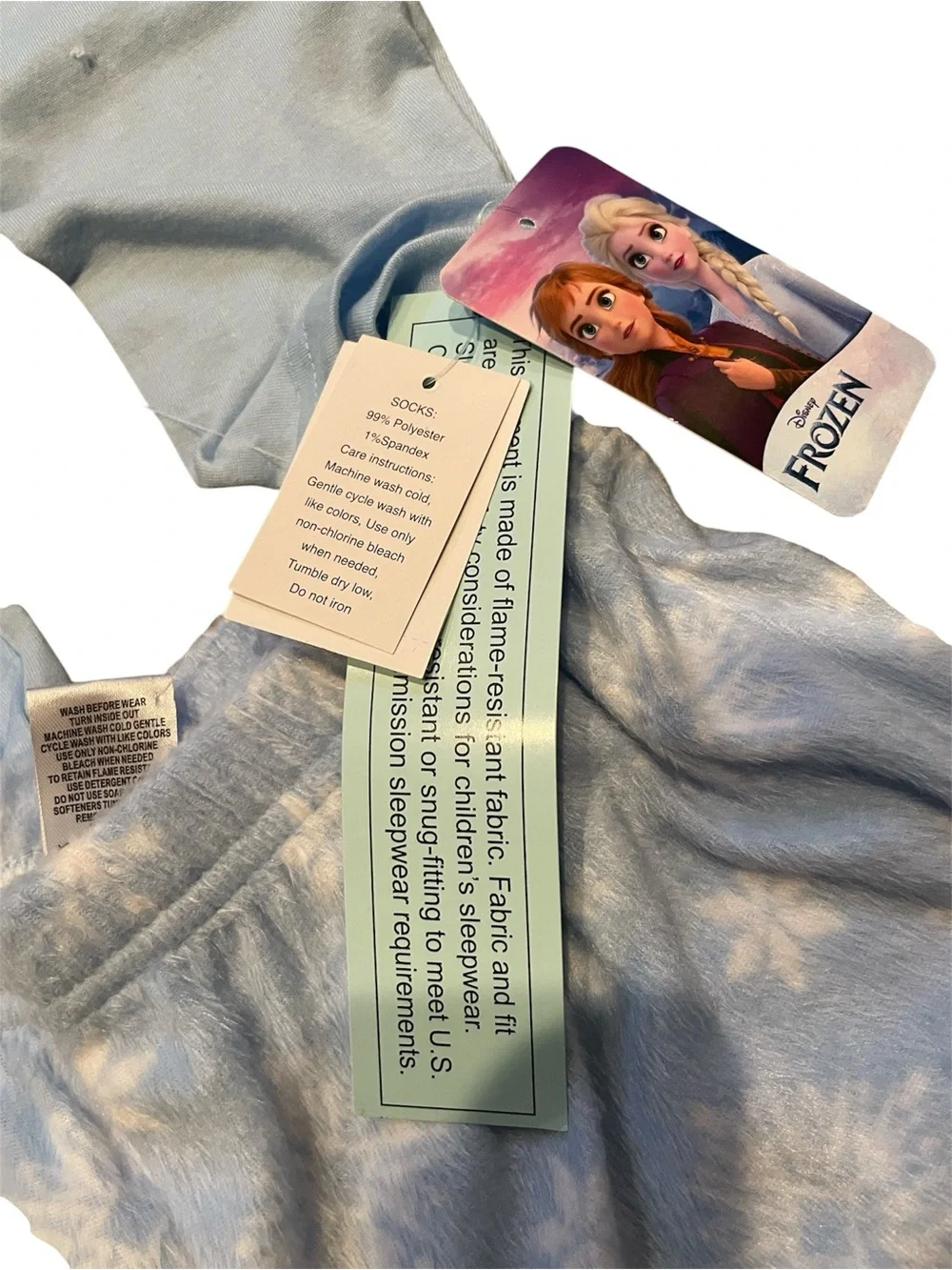 Disney Frozen Pajama Set With long Sleeves Socks‎ Size  Girls 8
